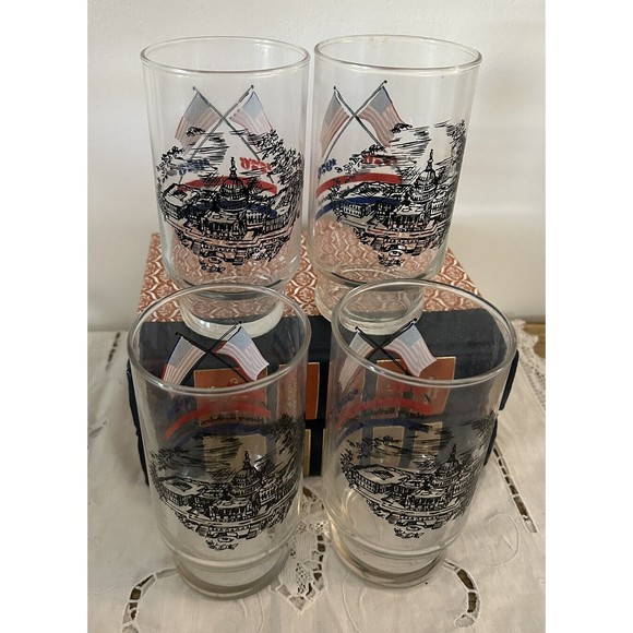 VTG Happy Birthday America Commemorative Glassware 1776-1976 Bicentennial USA 4 - Picture 6 of 9